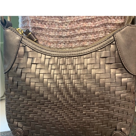 Cole Haan Crossbody Bronze Leather Woven Bag in Amazing Condition! - Picture 5 of 7